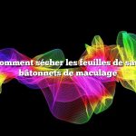 Question : Comment sécher les feuilles de sauge pour les bâtonnets de maculage